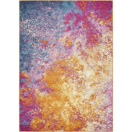 Homeroots 4 x 6 ft. Abstract Brights Sunburst Area Rug 385377
